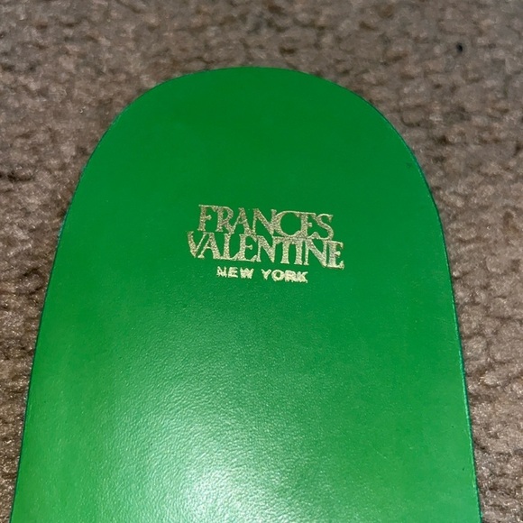 Frances Valentine Criss Cross Cloud‎ Slide Sandals Green Cream 11 - Picture 7 of 8